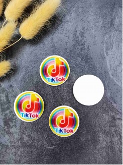 Кабошон-вырубка "TikTok, круглая" 3,2*3,2см. (№3)