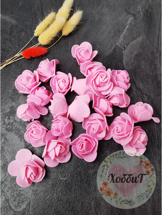 Головки цветков "Роза" 3,5см. (розовый)
