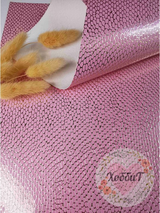 Кожзам "Камешки" 21*29,5см. (розовый)