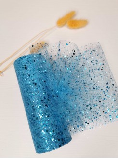 Фатин с пайетками 15см (голубой)