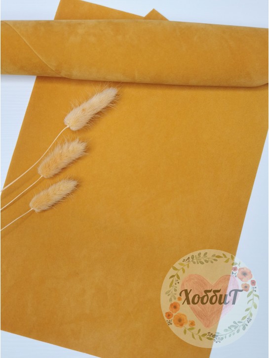 Замша искусственная двусторонняя, 21*29,5см. (коричневый)