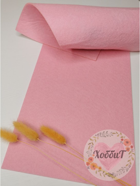 Фетр жесткий 2мм. (светло-розовый), 20*30см.