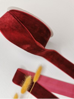 Лента бархатная 4см. (бордовый)