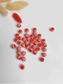 Бусинки 12мм "Полоски" (мультиколор) №5, 10штук