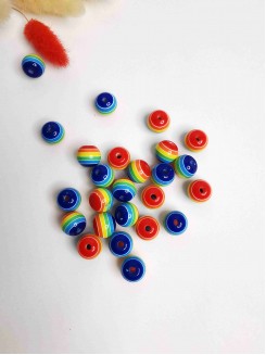 Бусинки 12мм "Полоски" (мультиколор) №11, 10штук