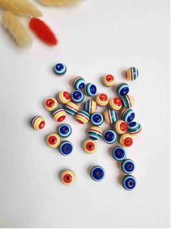 Бусинки 12мм "Полоски" (мультиколор) №4, 10штук