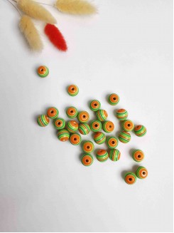 Бусинки 12мм "Полоски" (мультиколор) №10, 10штук