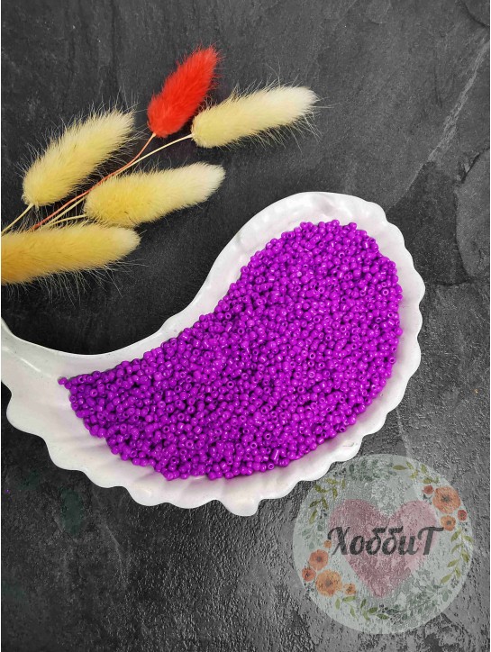 Бисер 12/0 (фиолетовый Е7-К), упаковка 10гр.