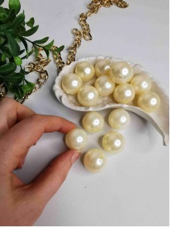 Бусины 22мм (айвори), упаковка 50гр.