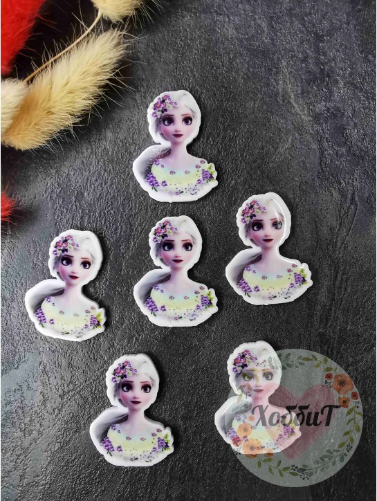 Кабошон-вырубка "Эльза. Мультик" 3*3,5см. №9