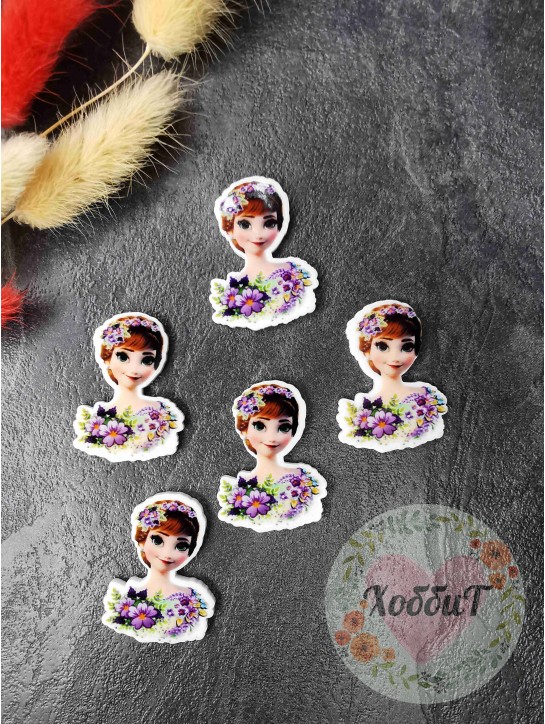 Кабошон-вырубка "Анна. Мультик" 2,5*3,5см. №8