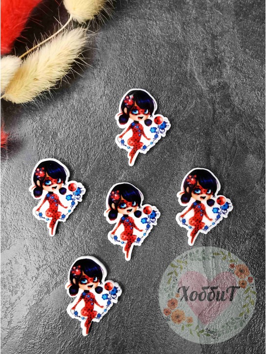 Кабошон-вырубка "ЛедиБаг. Мультик" 2,5*3,7см. №14