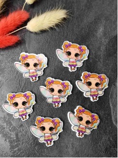 Кабошон-вырубка "Девочка с крылышками" 3,7*3,5см. №4