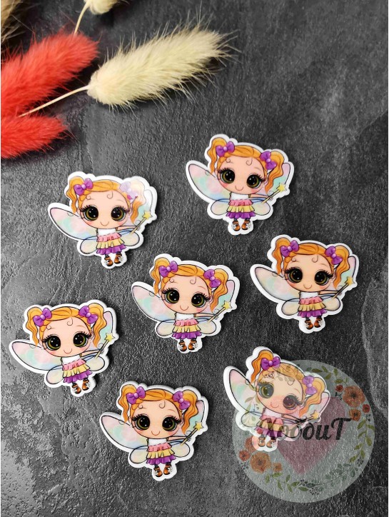 Кабошон-вырубка "Девочка с крылышками" 3,7*3,5см. №4