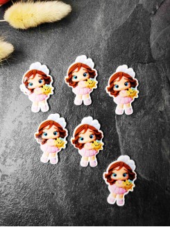 Кабошон-вырубка "Куколка Солнышко" 2,5*3,8см №20