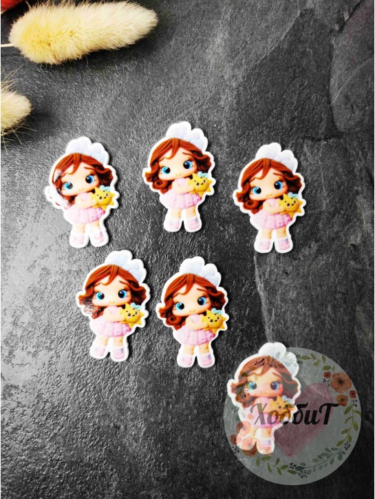 Кабошон-вырубка "Куколка Солнышко" 2,5*3,8см №20