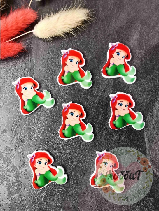 Кабошон-вырубка "Ариель русалка" 3*3,5см. №35