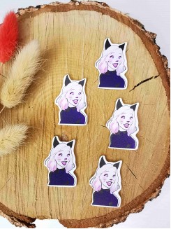 Кабошон-вырубка "Энид кошечка" 3,8*2,5см №6