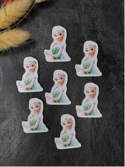 Кабошон-вырубка "Эльза, глазки 3D" 2,8*3,7см. №3