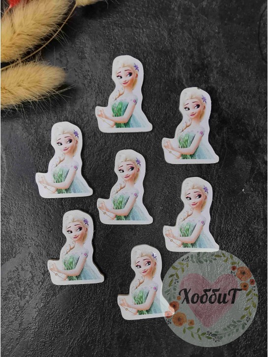 Кабошон-вырубка "Эльза, глазки 3D" 2,8*3,7см. №3