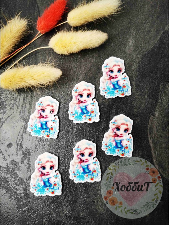 Кабошон-вырубка "Эльза. Мультик" 2,7*3,5см. №46
