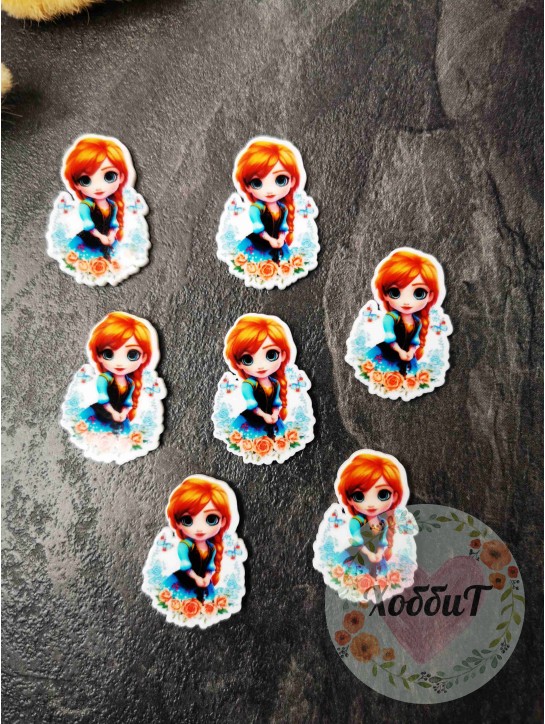 Кабошон-вырубка "Анна. Мультик" 2,5*3,7см. №45