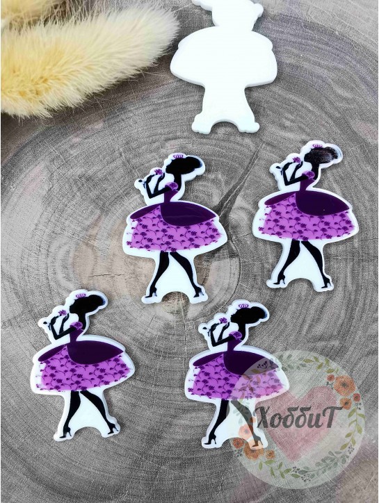 Кабошон-вырубка "Принцесса, силуэт" №2 2,6*3,8см.