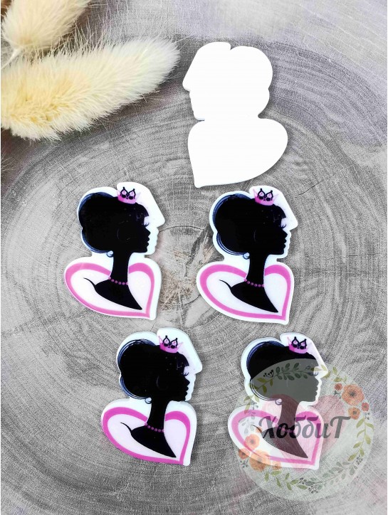 Кабошон-вырубка "Принцесса, силуэт" №4 2,5*3,6см.