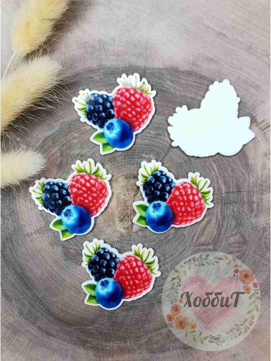 Кабошон-вырубка "Ягоды" 3,7*3,5см.