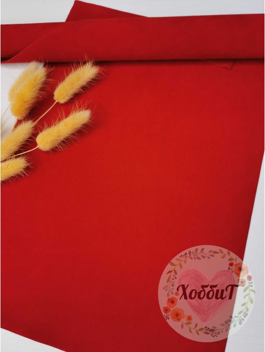 Замша искусственная двусторонняя, 20*30см. (красный)