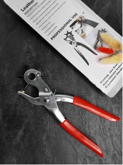 Дырокол для кожи, диаметр отверстий 2,5-3-3,5-4-4,5-5мм 