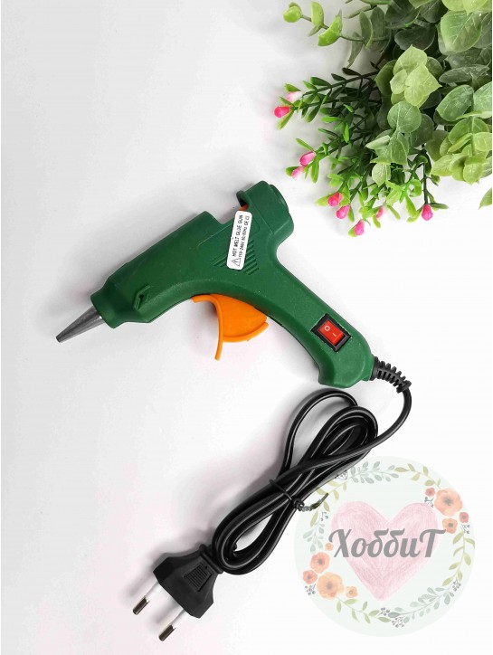 Термопистолет клеевой XW-601, 20W на клей 7мм. (зеленый)