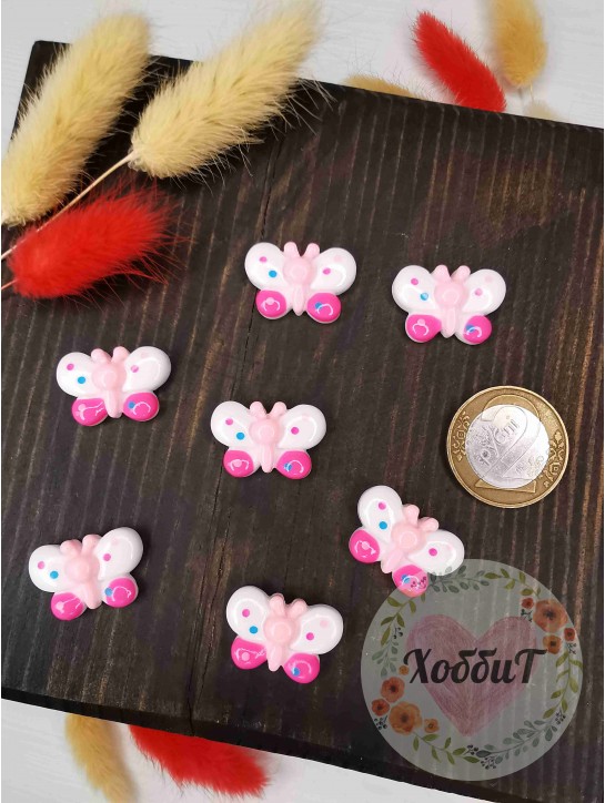 Кабошон "Бабочка" 2,3*1,5см. (белый)