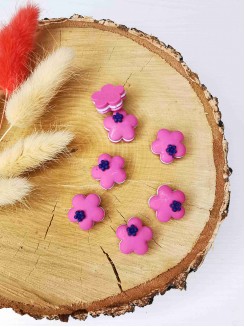 Кабошон "Цветок-печенька" 1,8*1,8см (фукси)