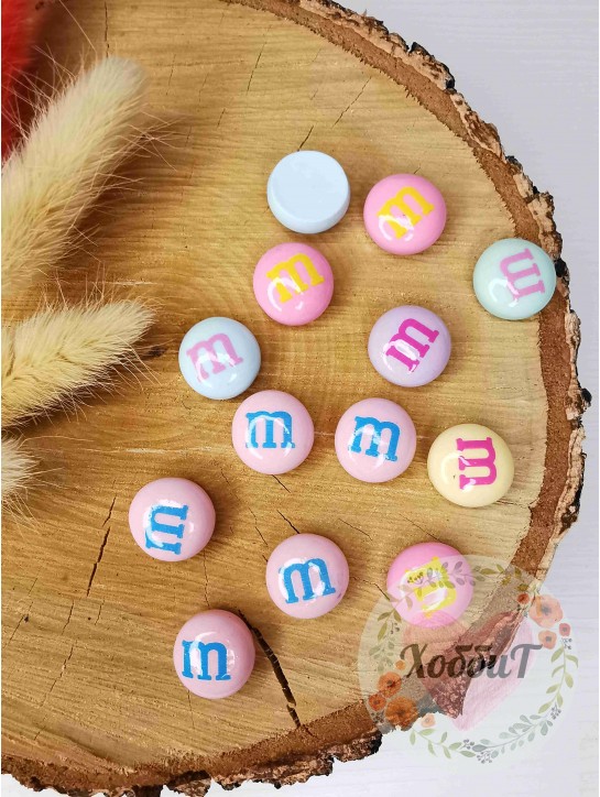 Кабошон "M&Mдэнс" 1,5см (мультиколор)