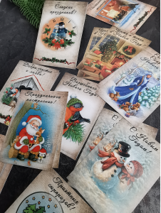 Открытки и термонаклейки новогодние