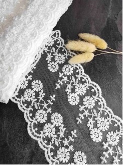 Кружево на сетке 12см (белый) №22, метр