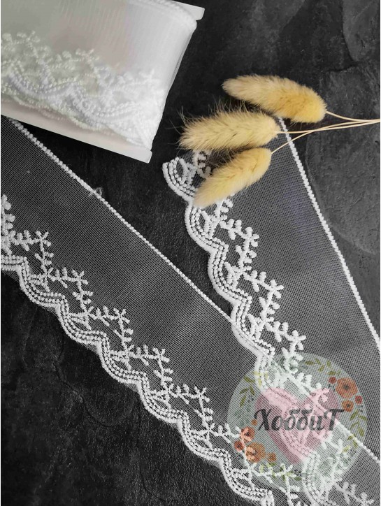 Кружево на сетке 6см (белый) №20, метр