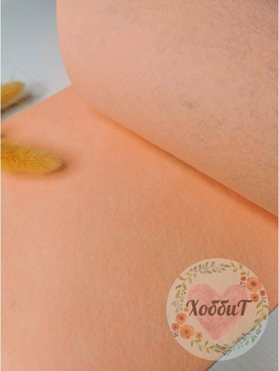 Фетр мягкий 1мм. (персиковый), 21*29,5см.