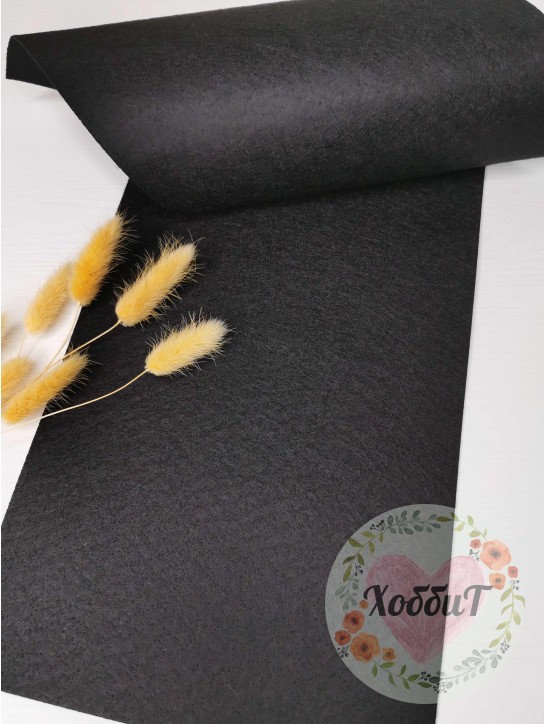 Фетр жесткий 2мм. (черный), 20*30см.