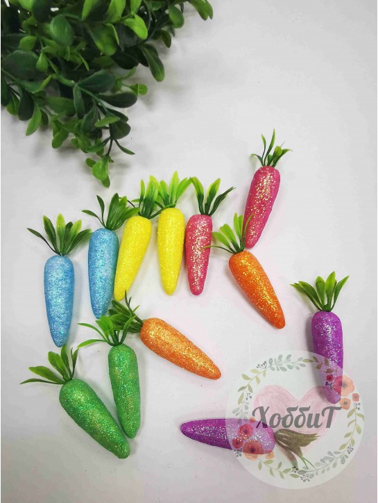 Пасхальный декор "Морковка" 5см (ассорти), 3штуки