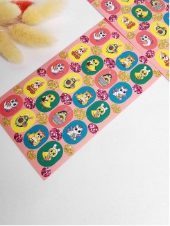 Пасхальные наклейки для яиц  "Персонажи" 7,3*13см