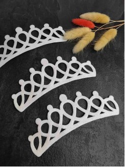 Патч с блестками "Корона большая" 12,5*4,5см. (белый)