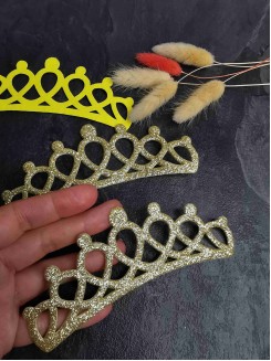 Патч с блестками "Корона большая" 12,5*4,5см. (золото)