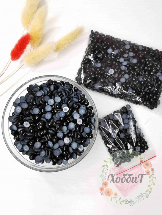 Полубусины под жемчуг 6мм (черный)