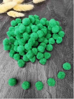 Помпоны 1,5cм. (зеленый), упаковка 30 штук