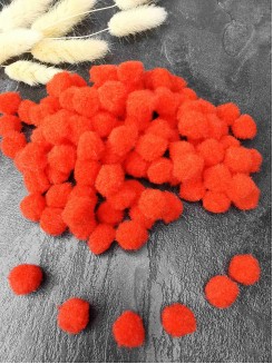 Помпоны 1,5cм. (красный), упаковка 30 штук
