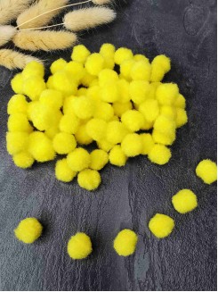 Помпоны 1,5cм. (желтый), упаковка 30 штук
