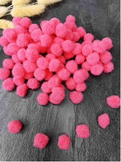 Помпоны 1,5cм. (розовый), упаковка 30 штук