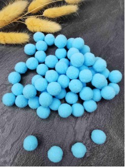 Помпоны  Premium 1,5cм. (голубой), упаковка 30 штук